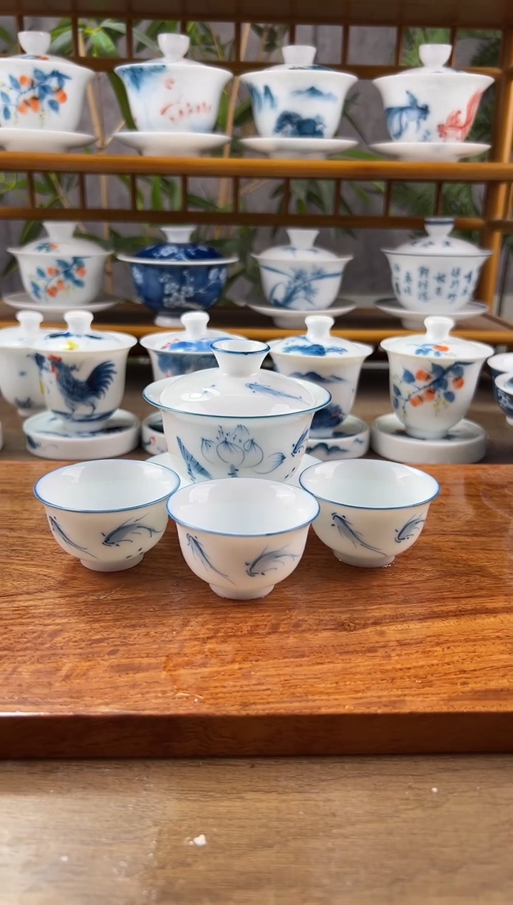 【闪购商品】全品荷花鱼聚130ml三才+小和顺杯3个