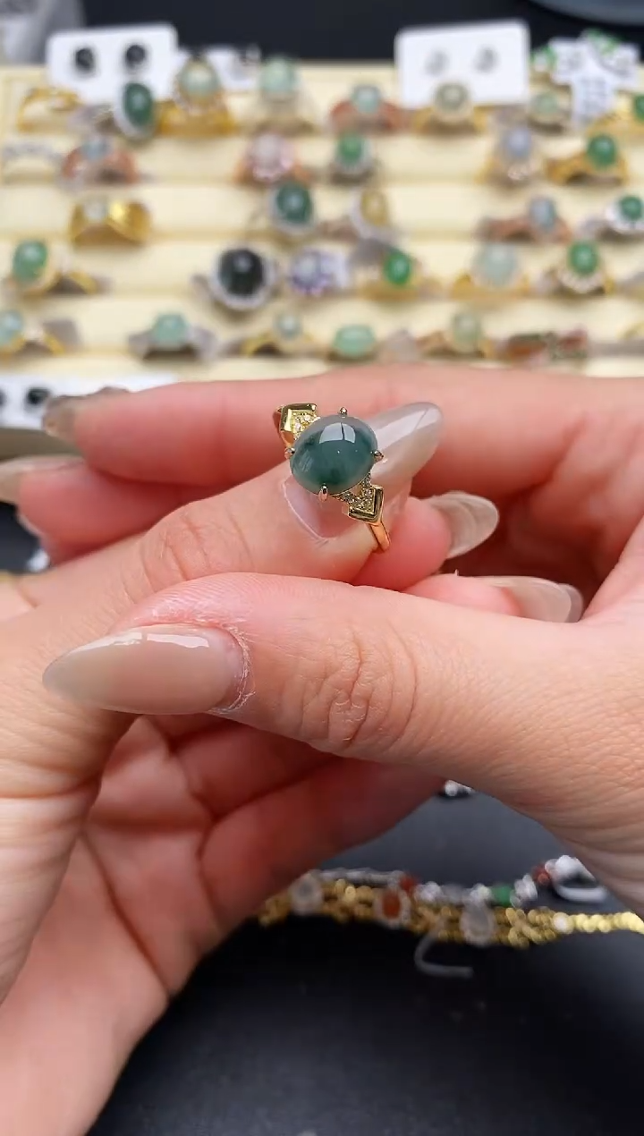 【闪购商品】翡翠戒指银S925镶嵌44444444+1