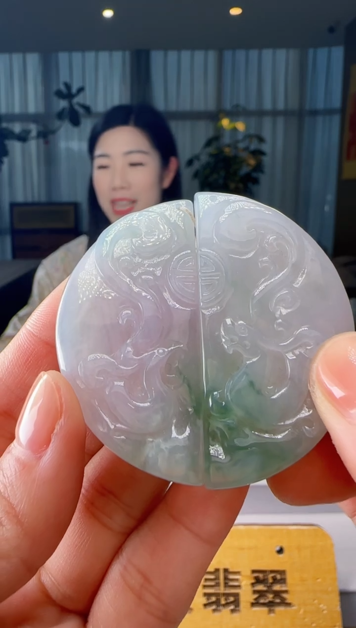 吊坠(不含链)未镶嵌翡翠一对HH@@