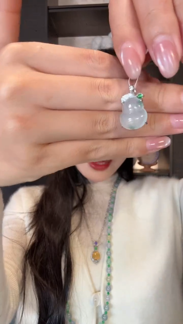 颈饰银S925镶嵌翡翠34