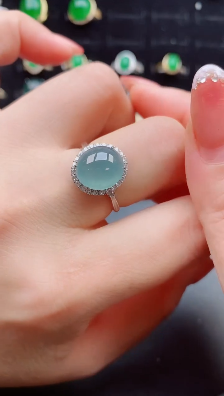 【闪购商品】翡翠戒指银S925镶嵌508505