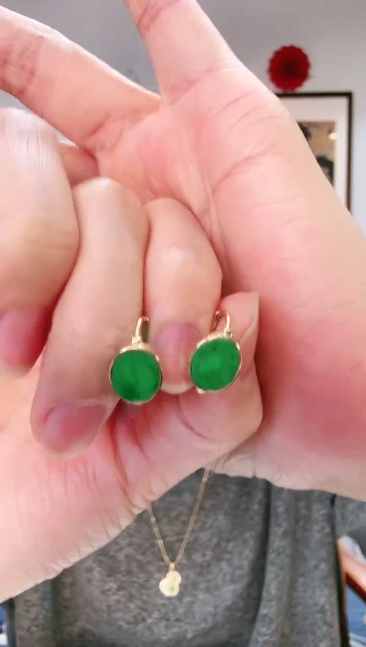 【闪购商品】翡翠耳饰银S925镶嵌耳饰