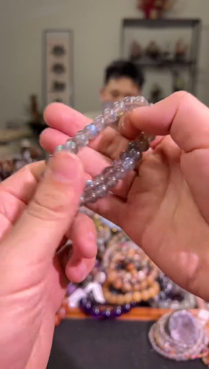 【闪购商品】拉长石手串未镶嵌8mm灰月光手串（多样性发其一）