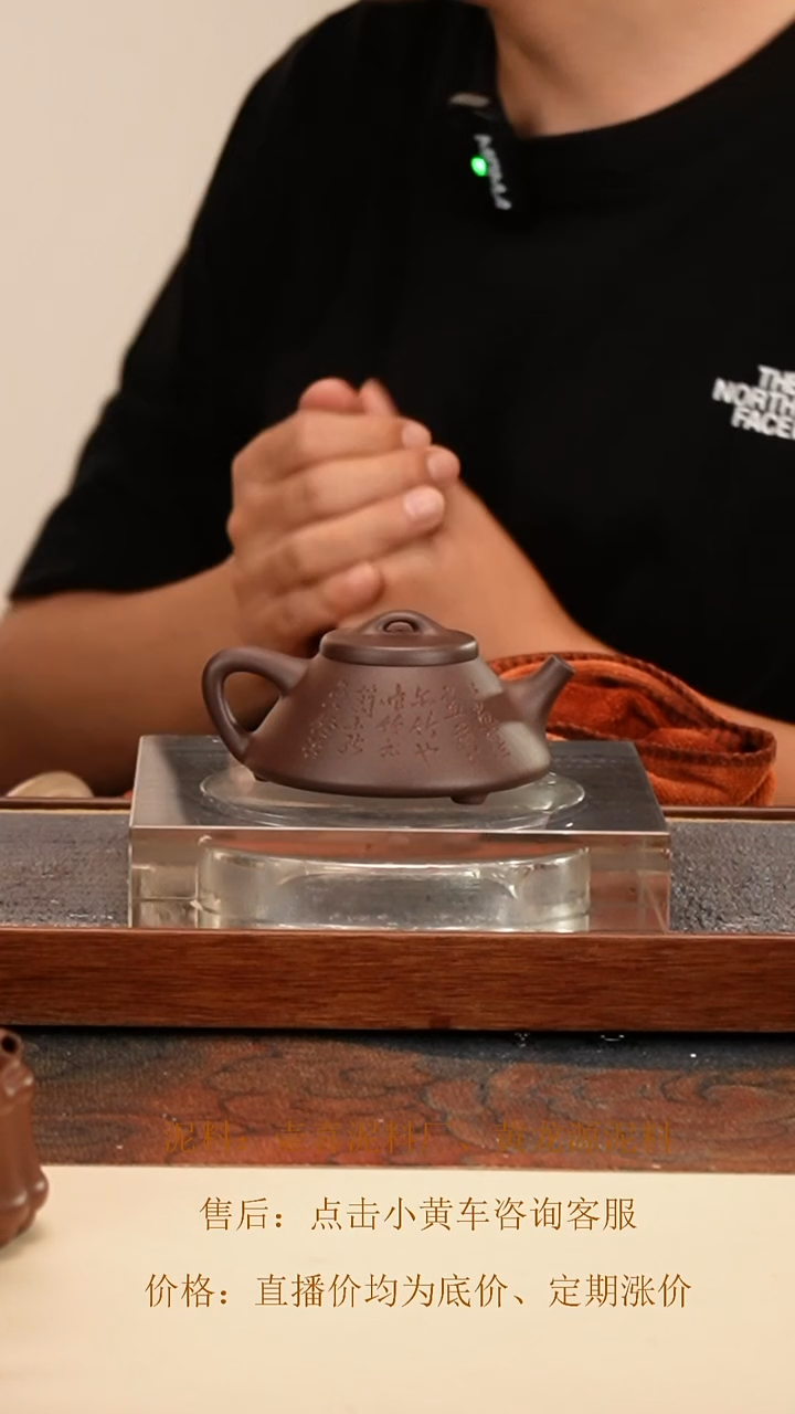 茶壶紫砂 文瓢壶 深井紫泥 刻绘 100cc 网孔