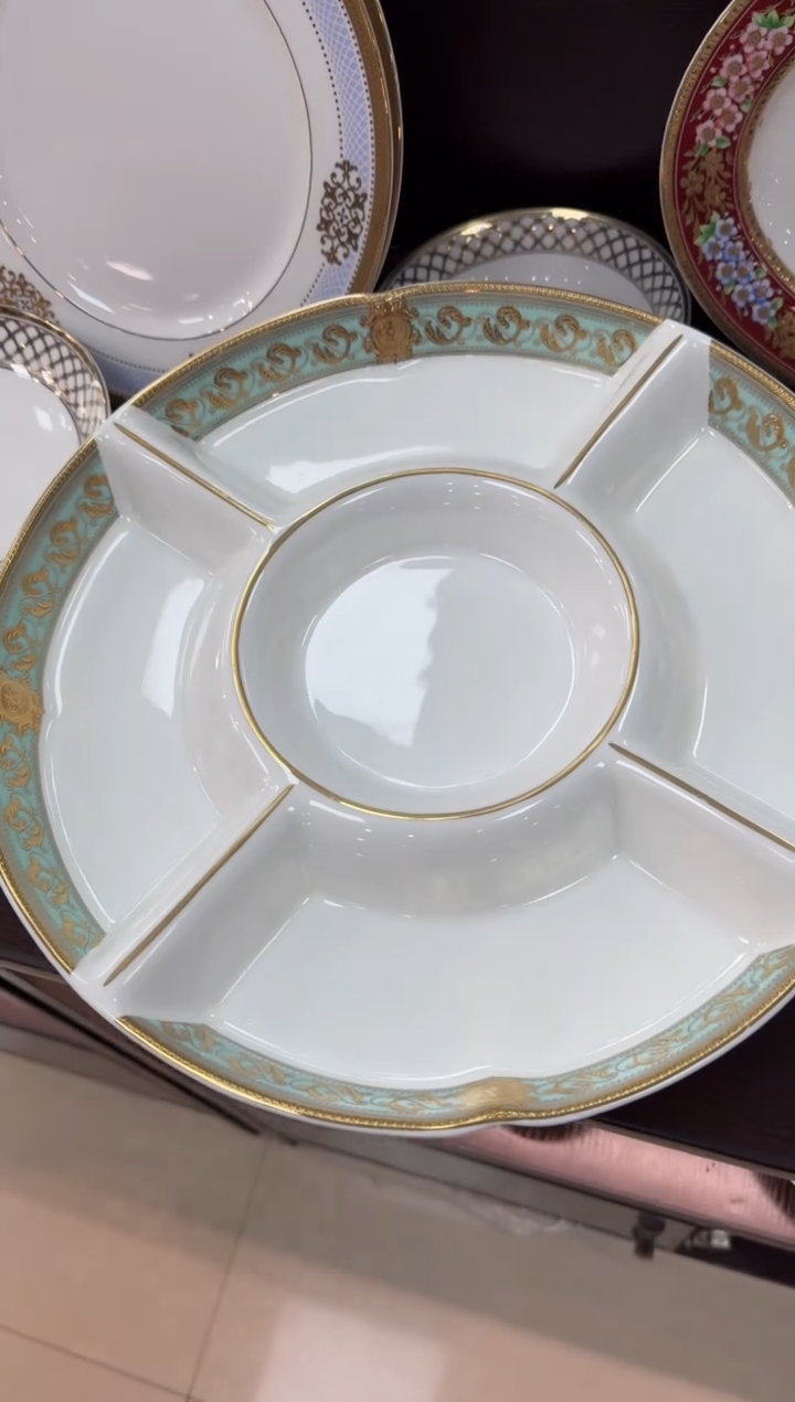 【闪购商品】瓷片12英寸5格点心盘  微瑕