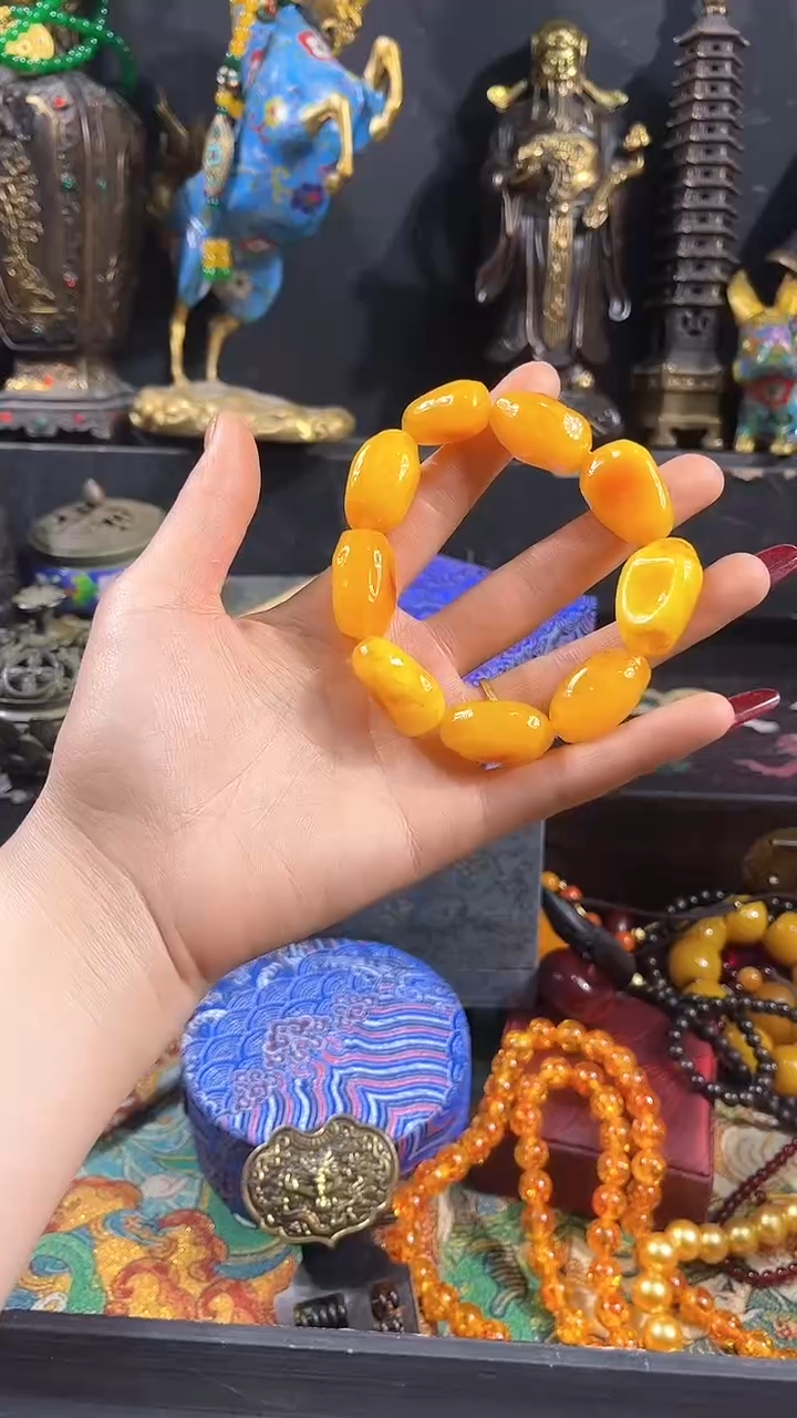 【闪购商品】蜜蜡手串未镶嵌【闪购商品】黄色蜜蜡手串1666