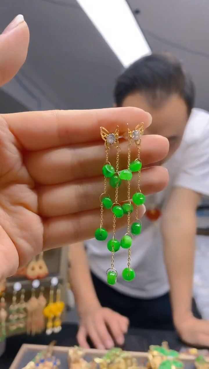 【闪购商品】翡翠耳饰合金069翡翠耳钉