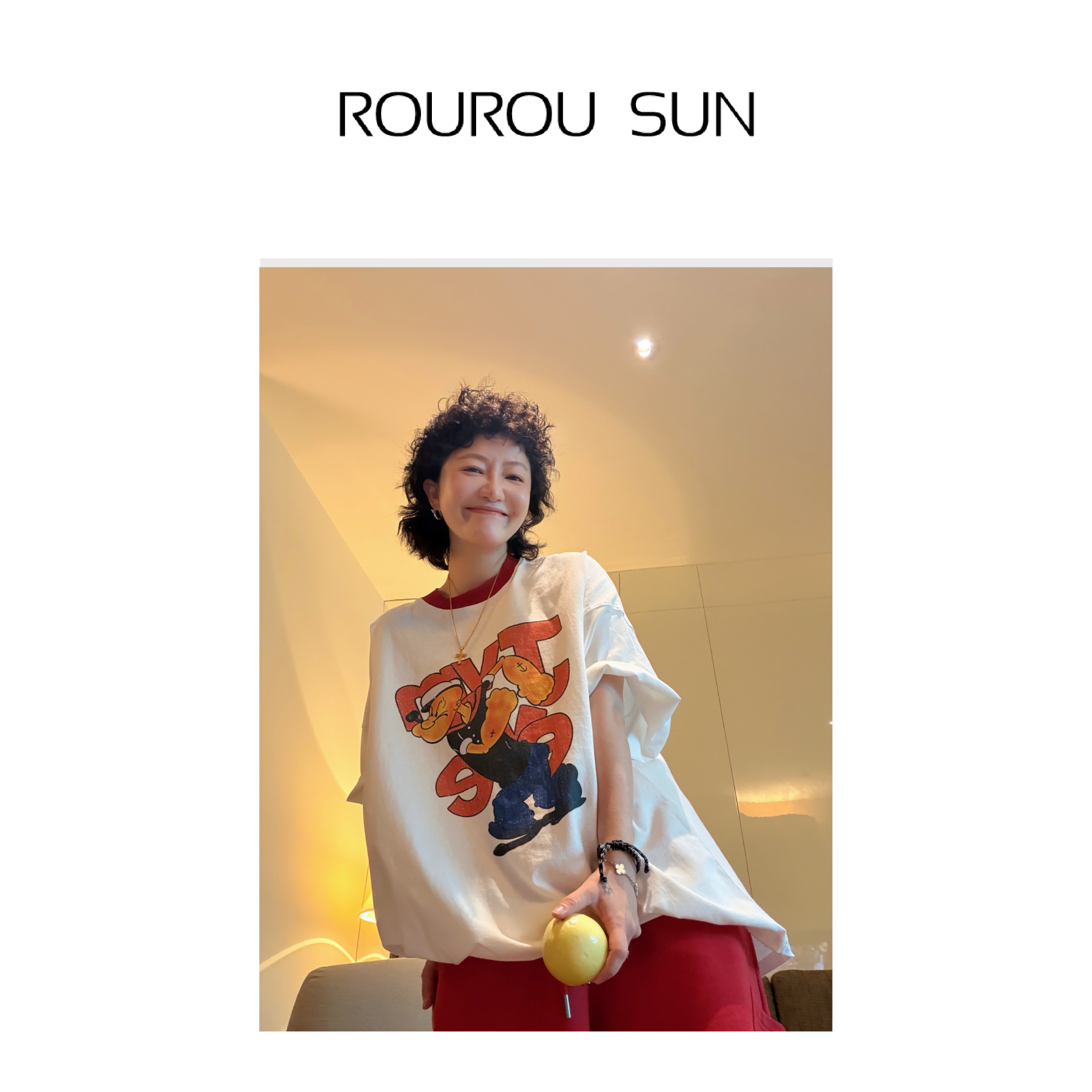 53878新款女装减龄卡通大力水手百搭短袖T恤