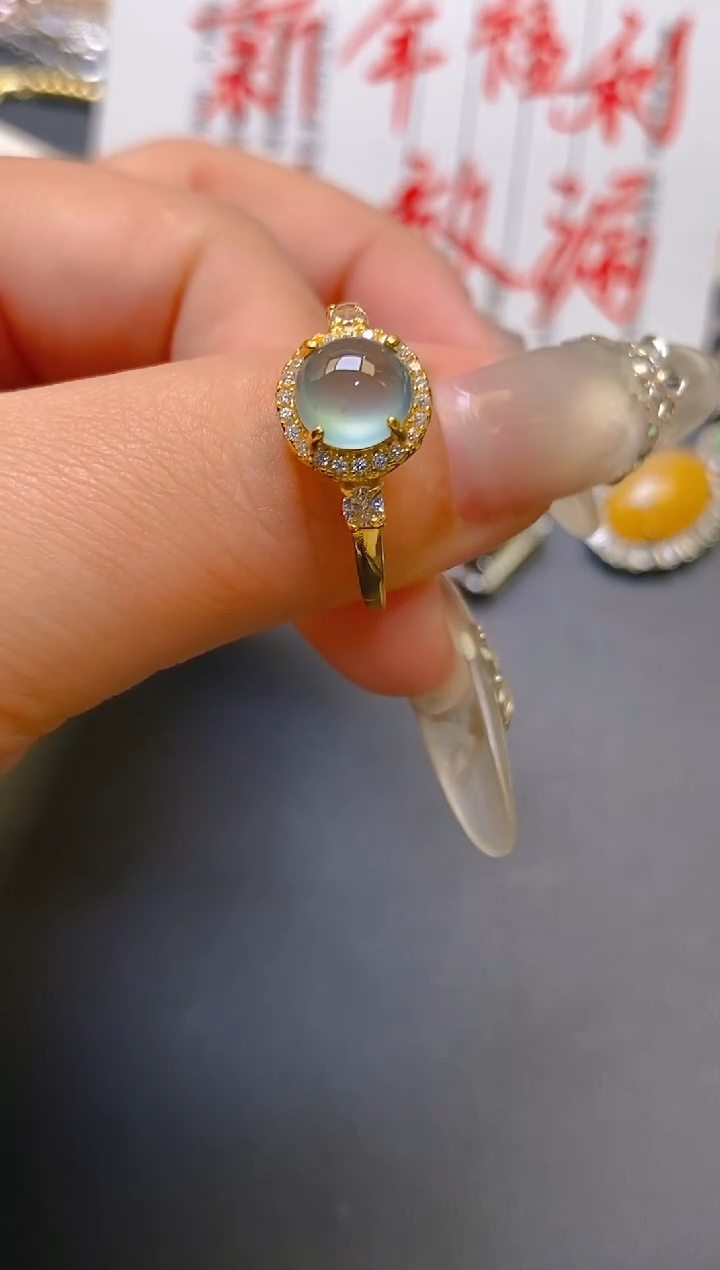 【闪购商品】翡翠耳饰银S925镶嵌天然A货翡翠1