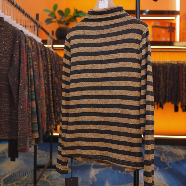 【杨杨】2025秋冬新款德绒半高领印花T恤 0248-46