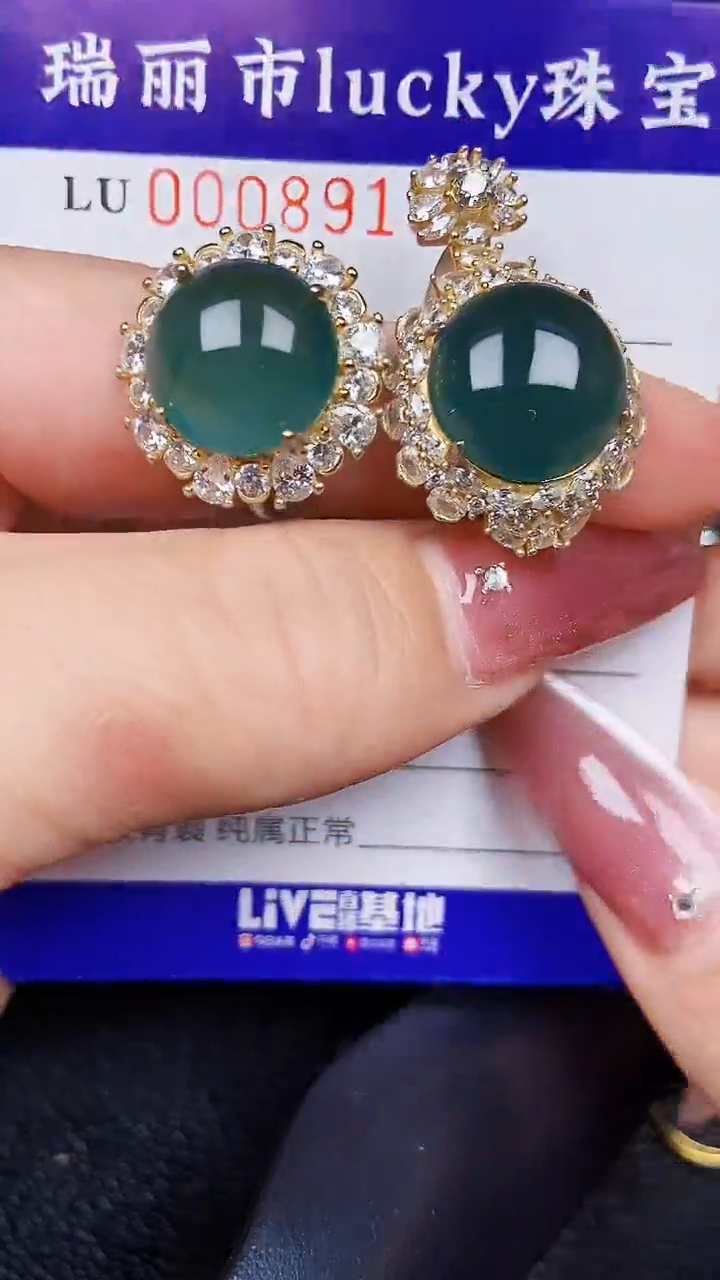 翡翠银S925镶嵌颈饰8915