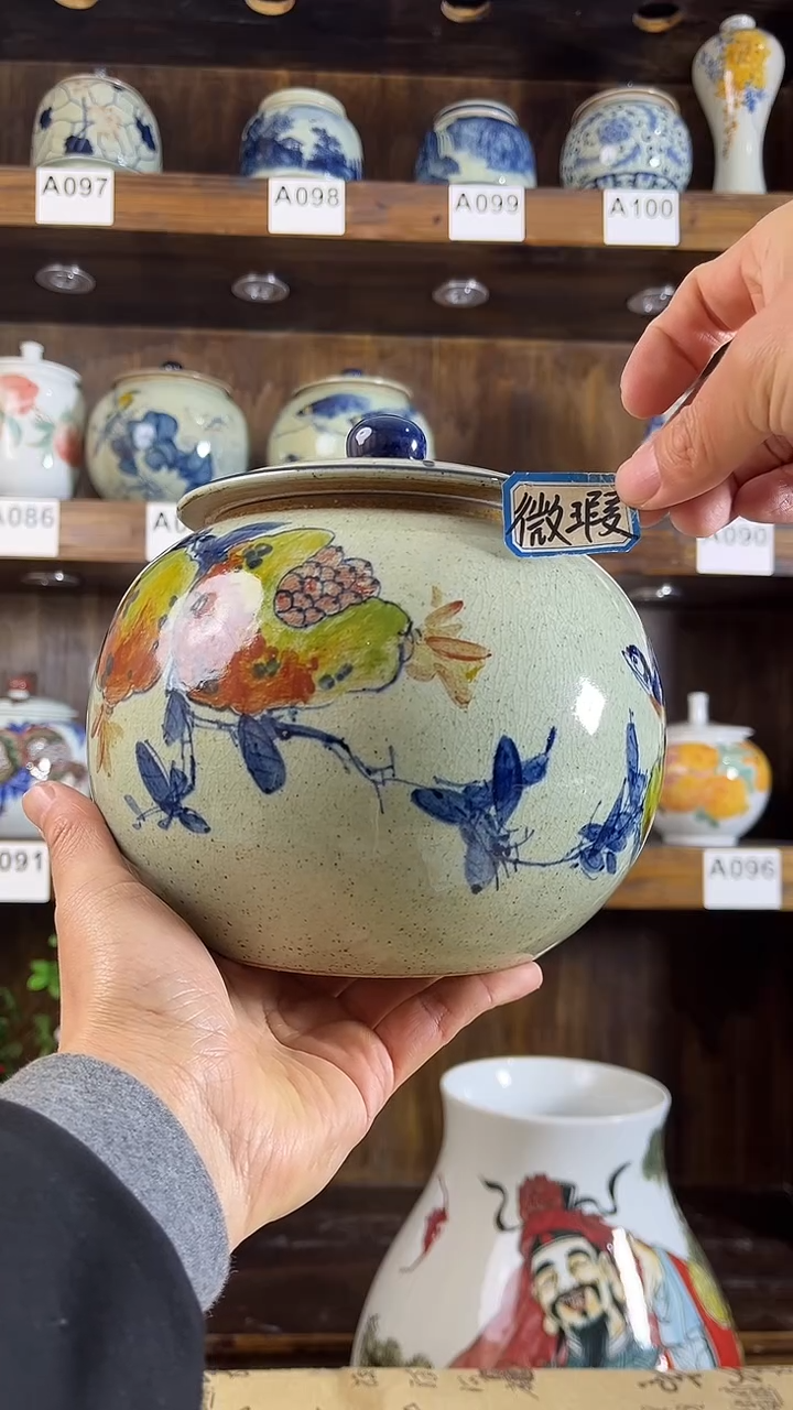 【闪购商品】纯手工手绘多子多福1储物罐