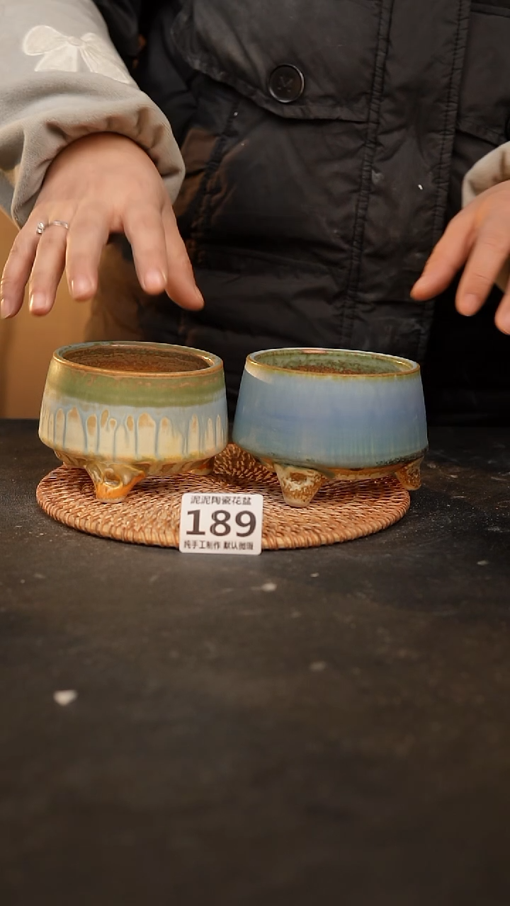【闪购商品】瓷片189泥泥手工花盆口8