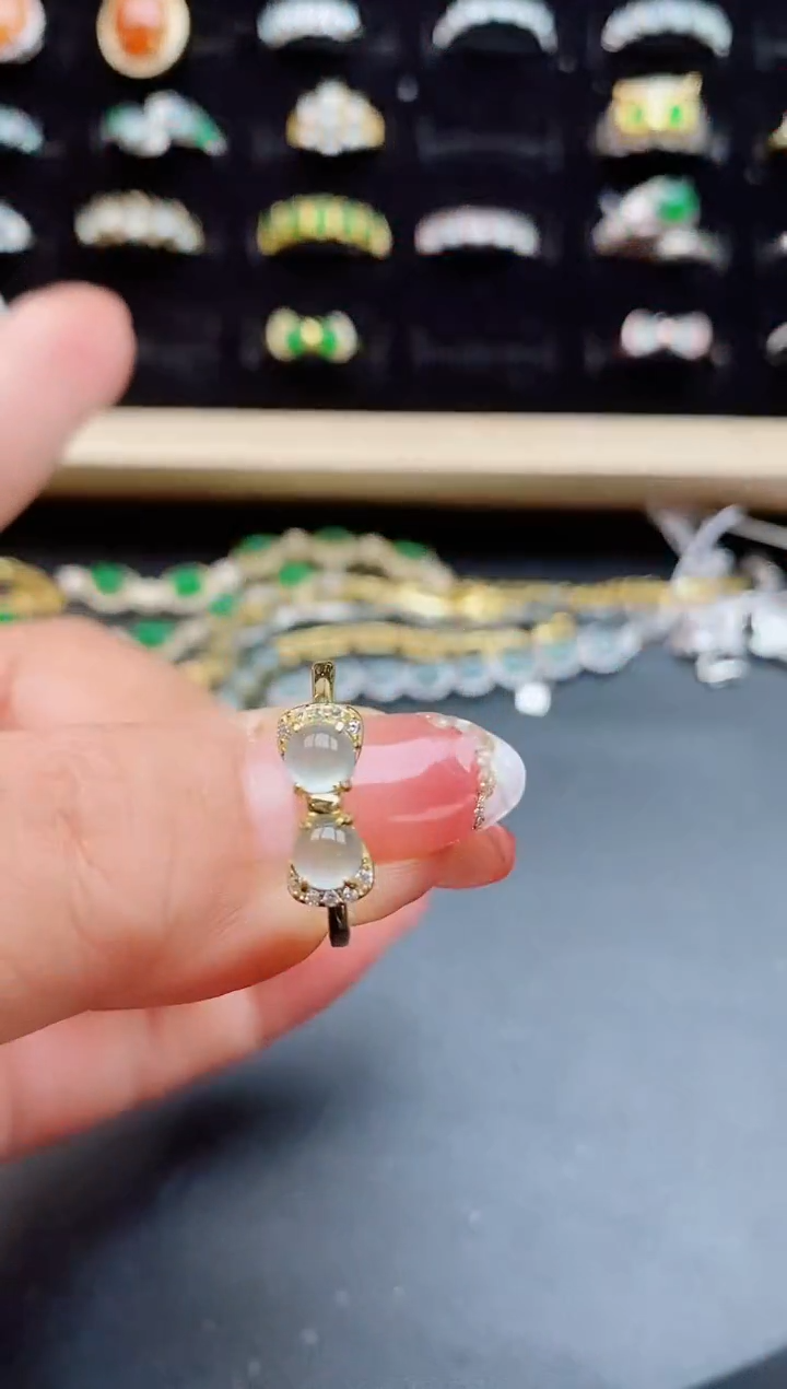 【闪购商品】翡翠戒指银S925镶嵌85085050