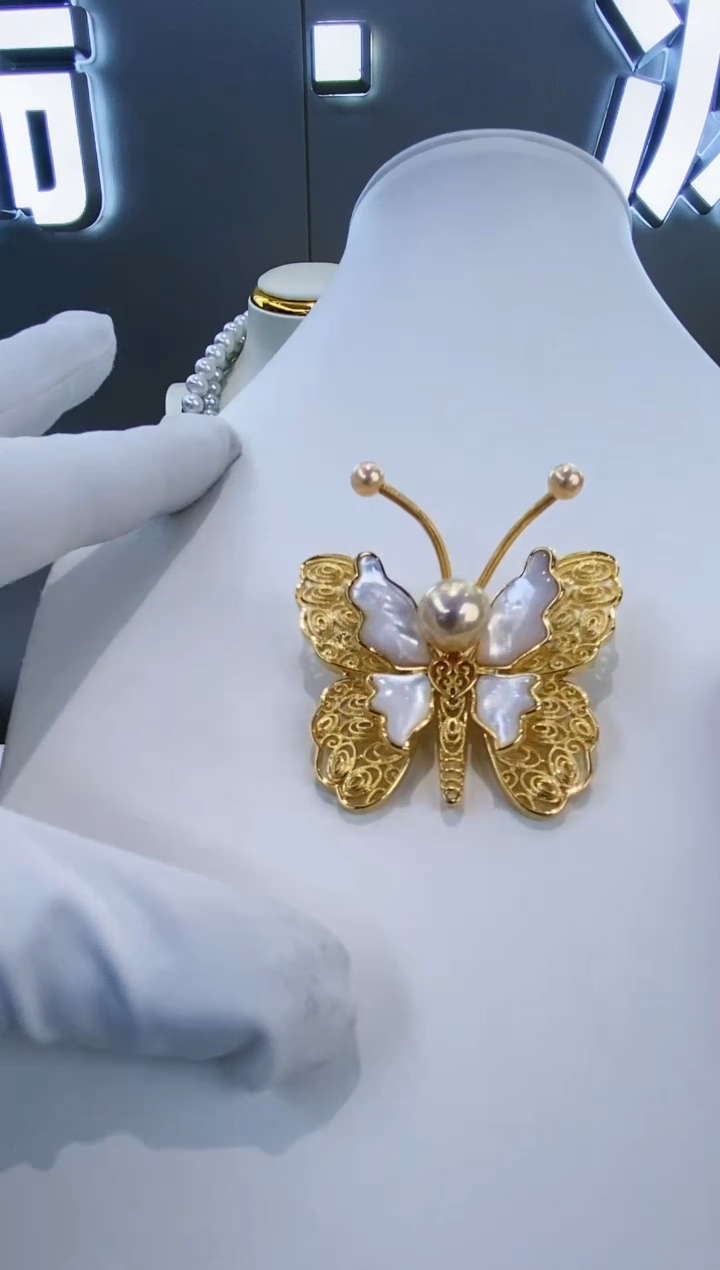 未镶嵌胸饰淡水珍珠Y淡水胸针