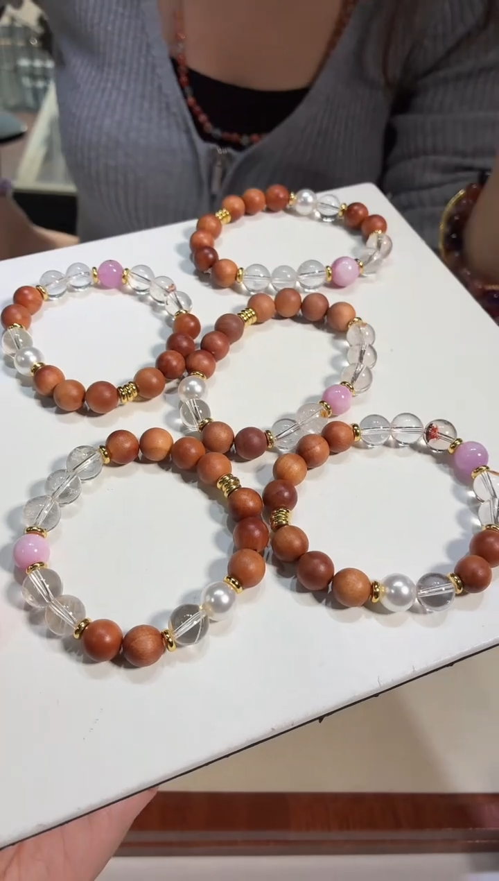 未镶嵌手链水晶10m老山檀设计款白水晶手链多样性发一