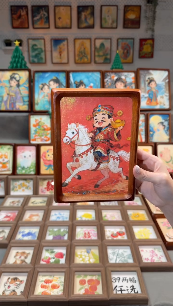 国画马上财神  手绘国画7