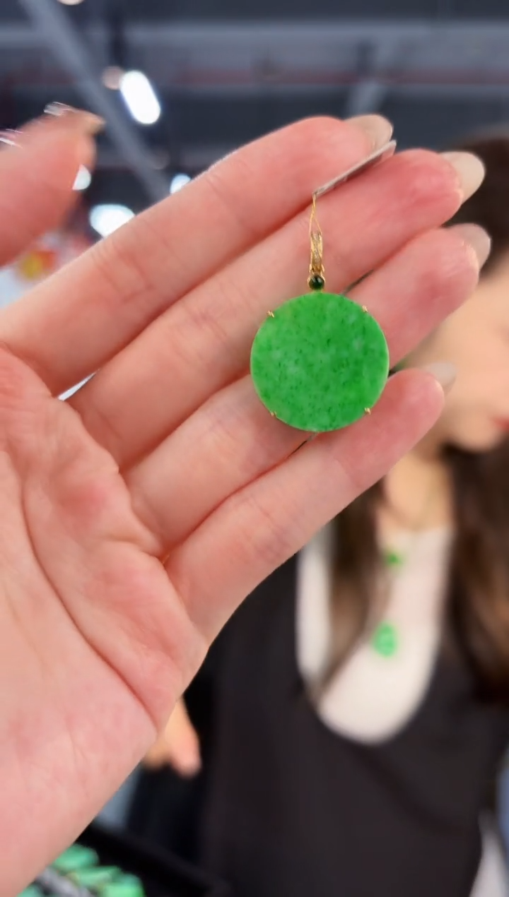 【闪购商品】翡翠颈饰18K金镶嵌缅料A货/支持复检/一件