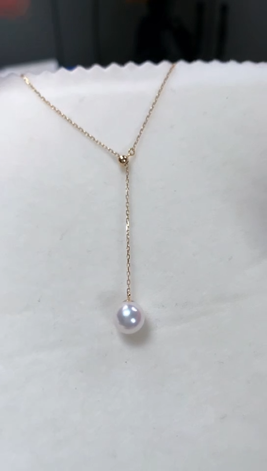 【闪购商品】海水珍珠套链18K金镶嵌单珠y链