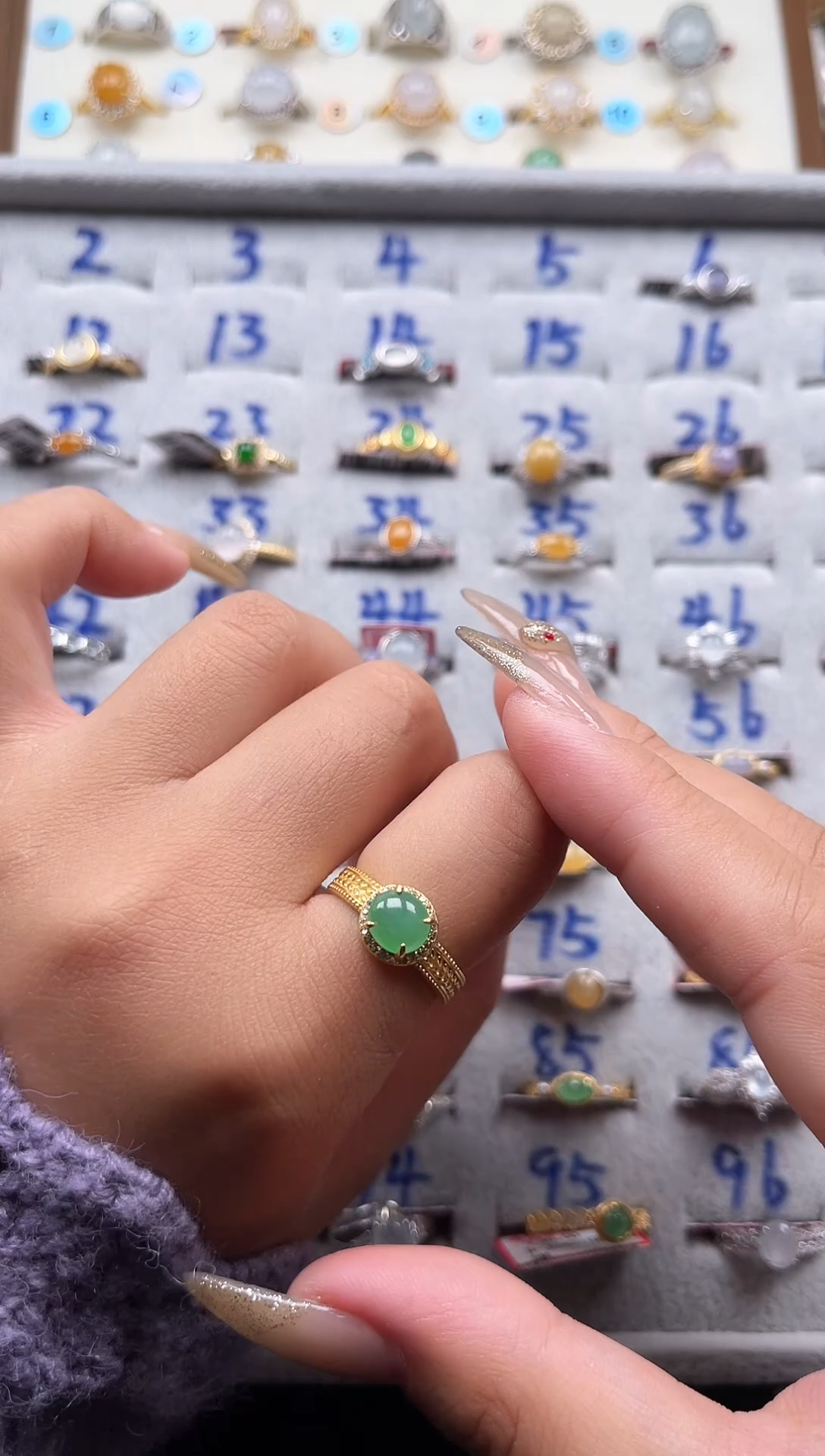 【闪购商品】翡翠戒指银S925镶嵌天然A货翡翠戒指