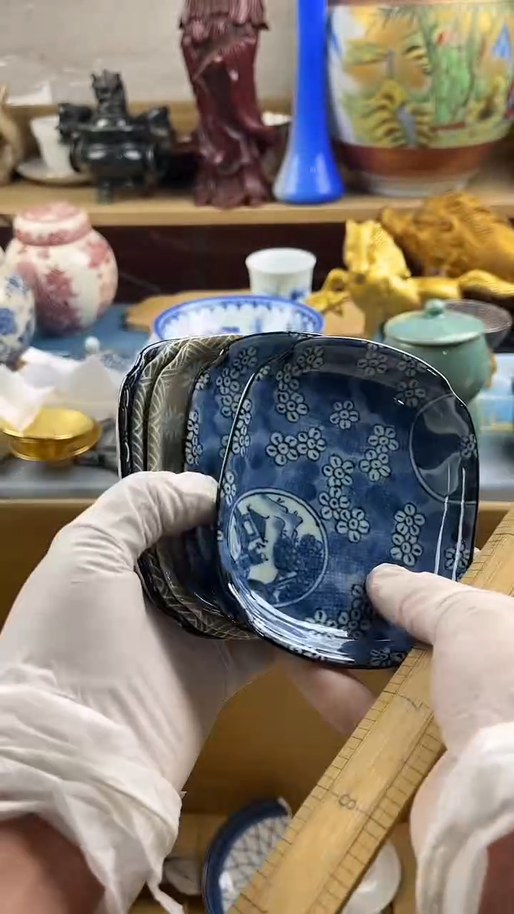 瓷片桃**酱英歌瓷器满28包邮