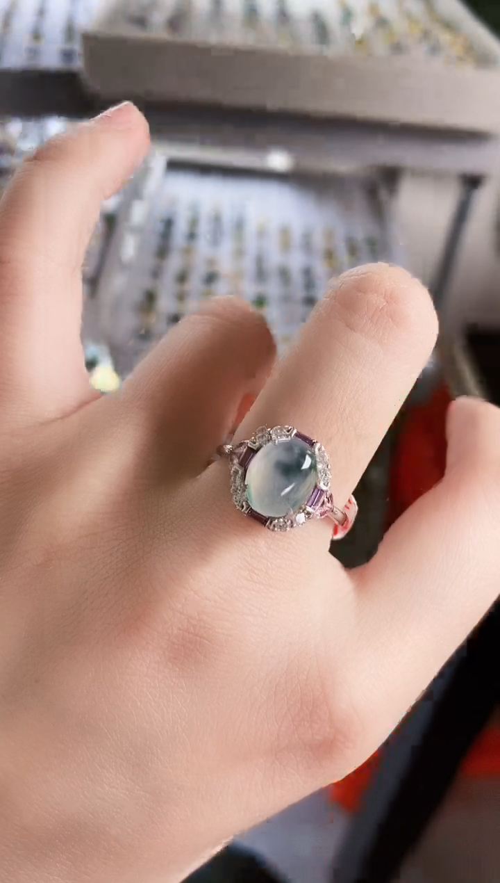 【闪购商品】翡翠银S925镶嵌戒指645646