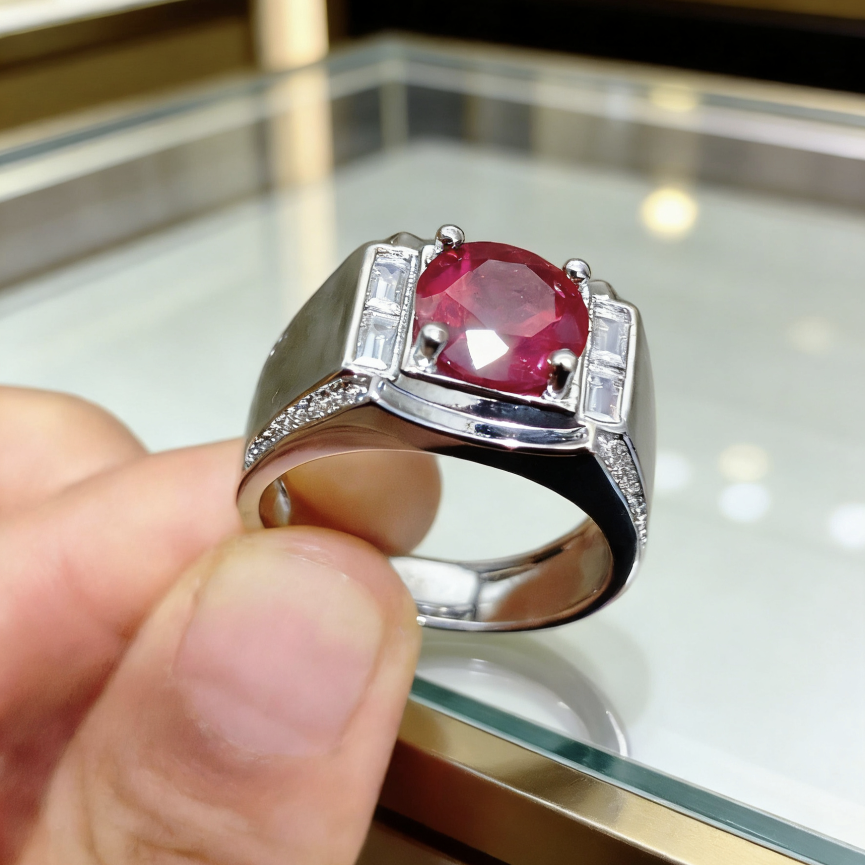 铜合金合成锆石戒指 合金时尚简约男士戒指气质复古经典8822