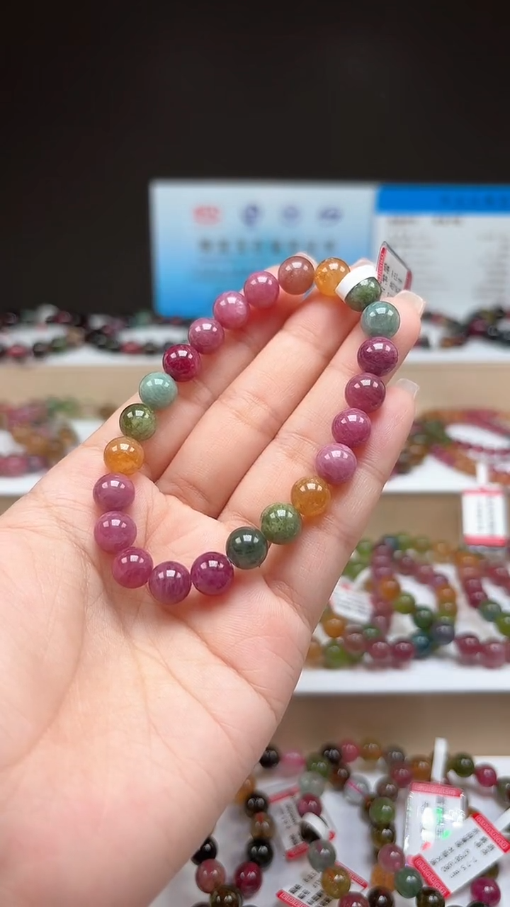 【闪购商品】碧玺手串未镶嵌8.3mm明亮色高阶油画体单圈手串