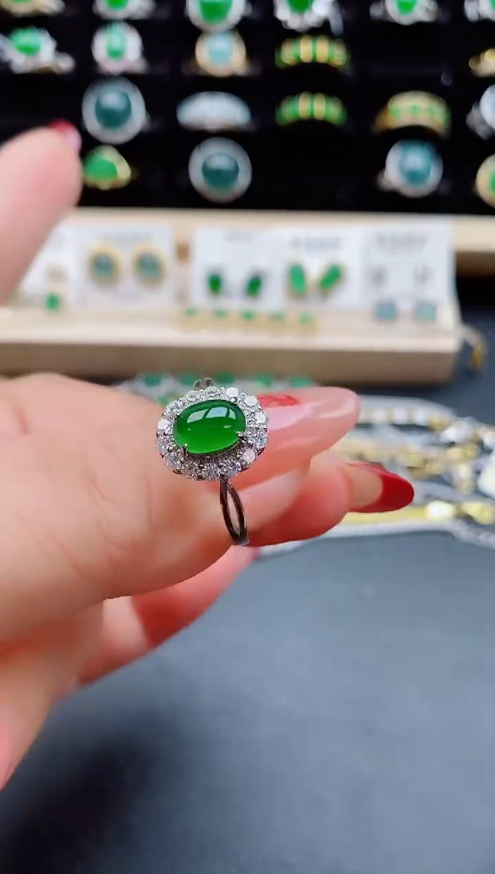 【闪购商品】翡翠戒指银S925镶嵌321321