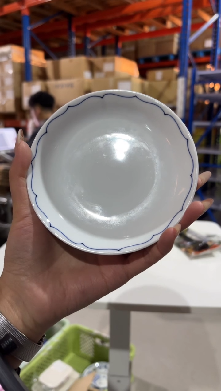 玻璃纸桔梗線描 4.3寸皿