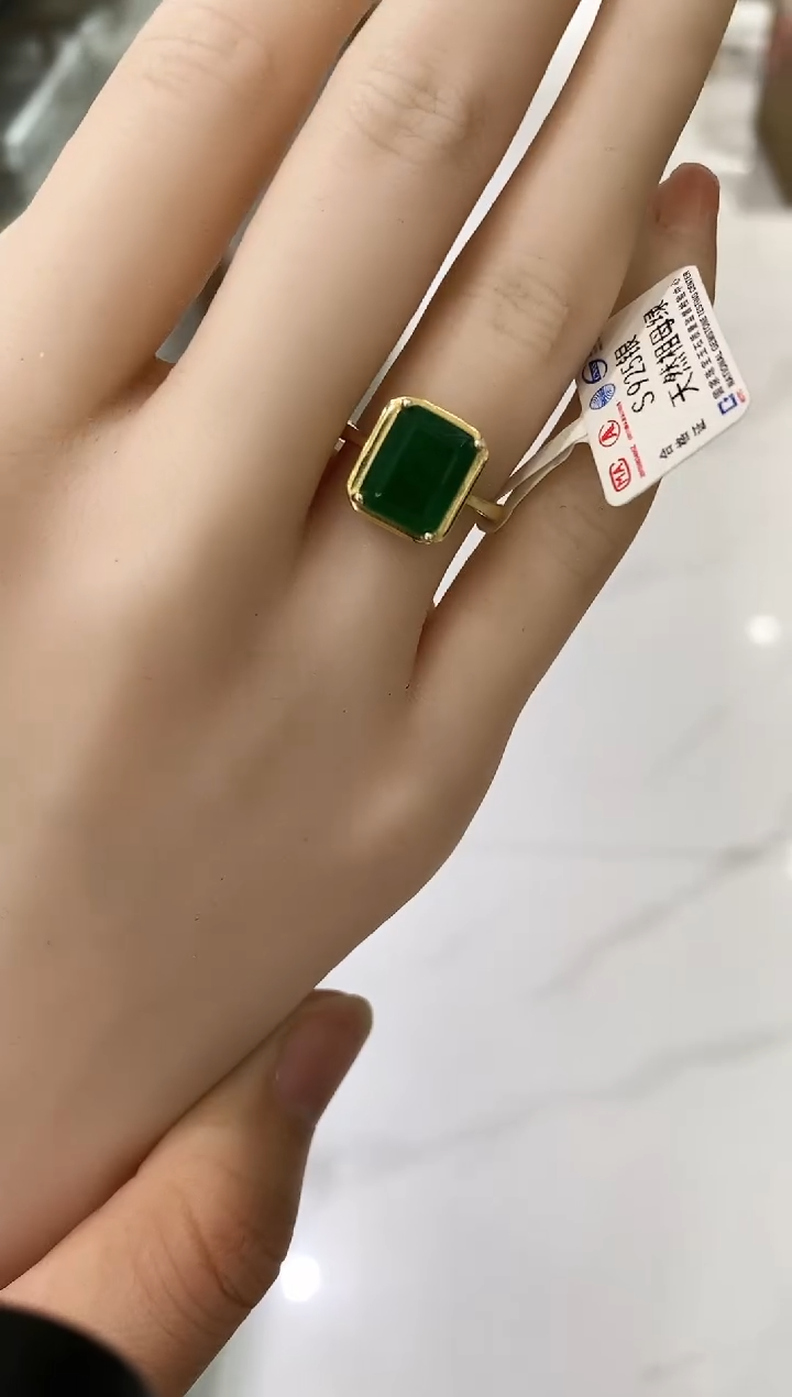 【闪购商品】祖母绿戒指银S925镶嵌戒指