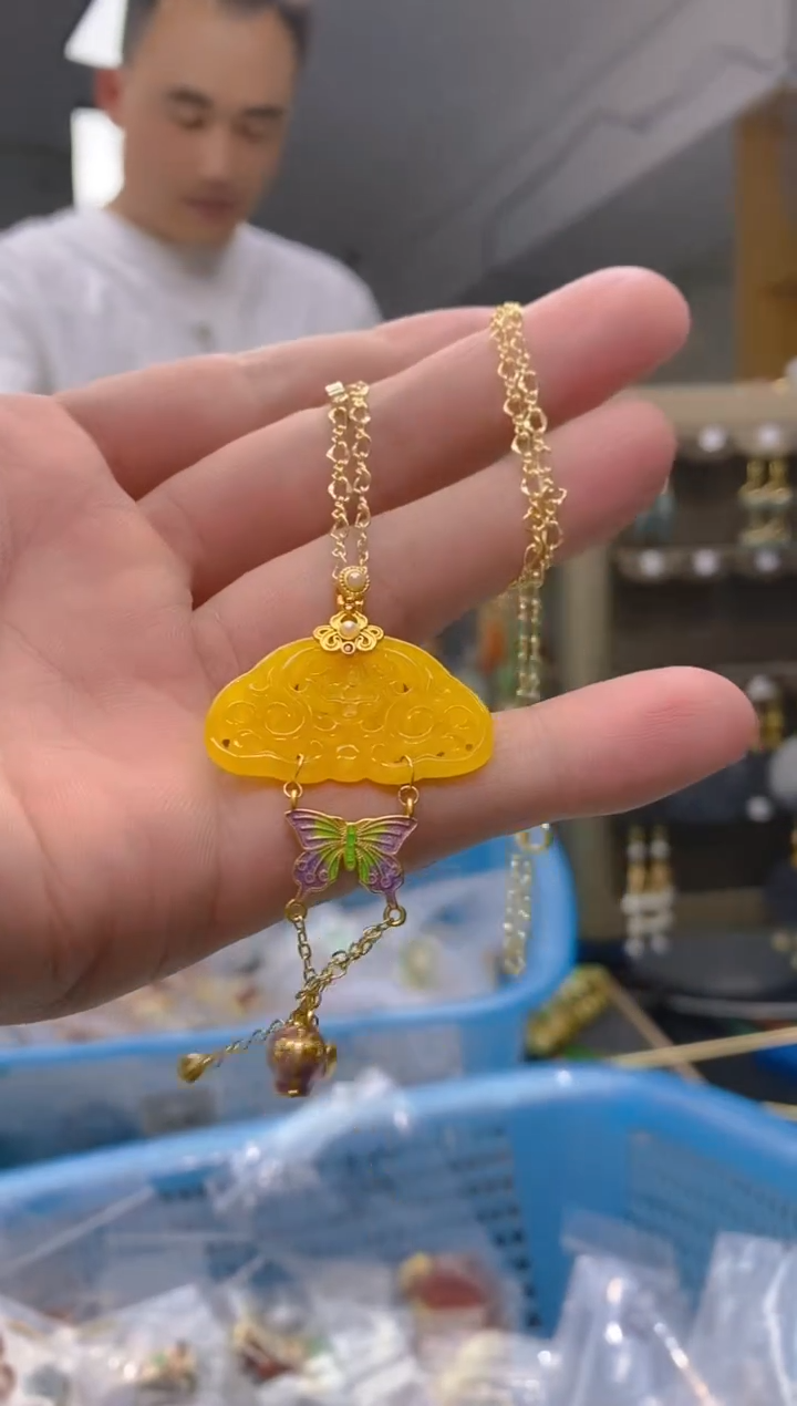 【闪购商品】翡翠耳饰合金182翡翠锁骨链