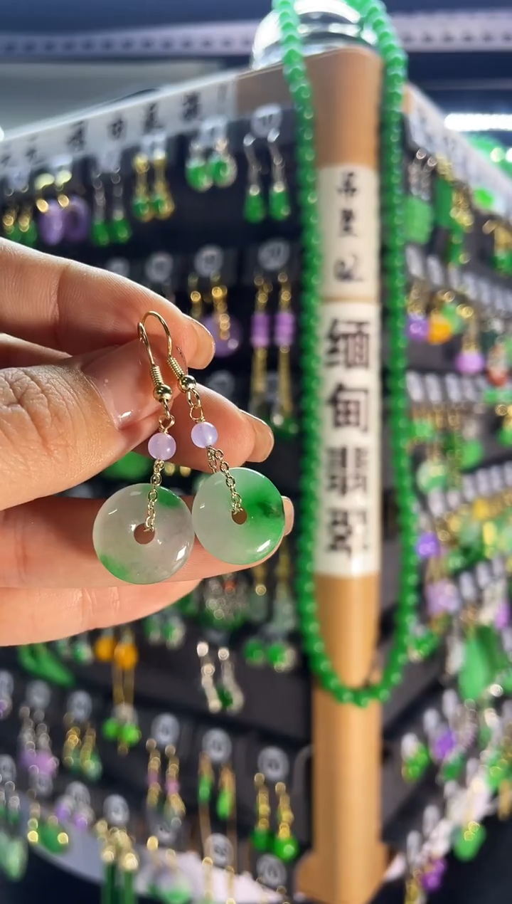 【闪购商品】翡翠耳饰银S925镶嵌451..