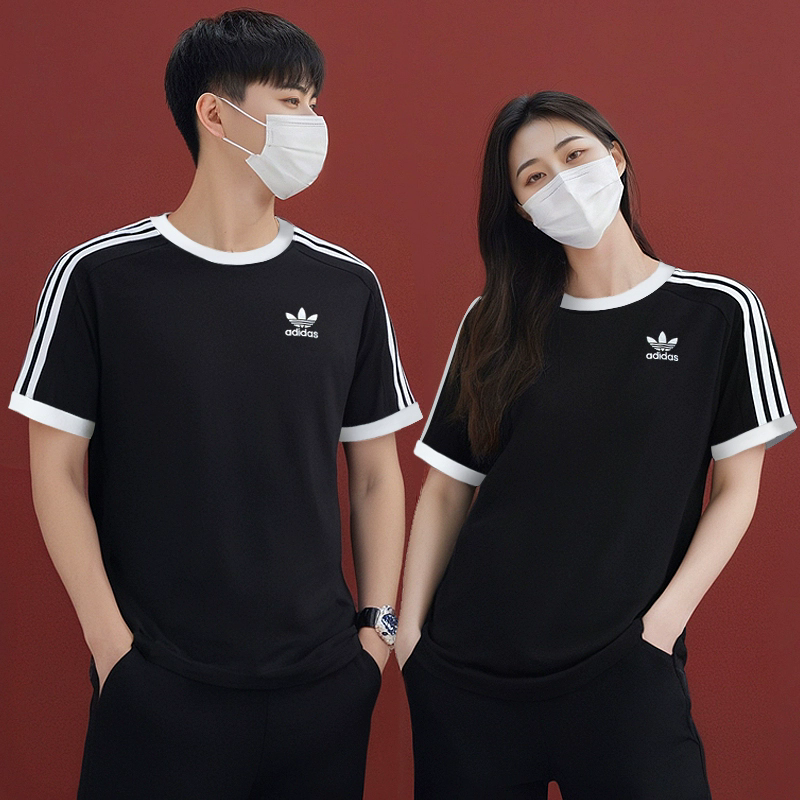 adidas阿迪达斯三叶草情侣短袖男2025春季新款时尚运动T恤 KB2459