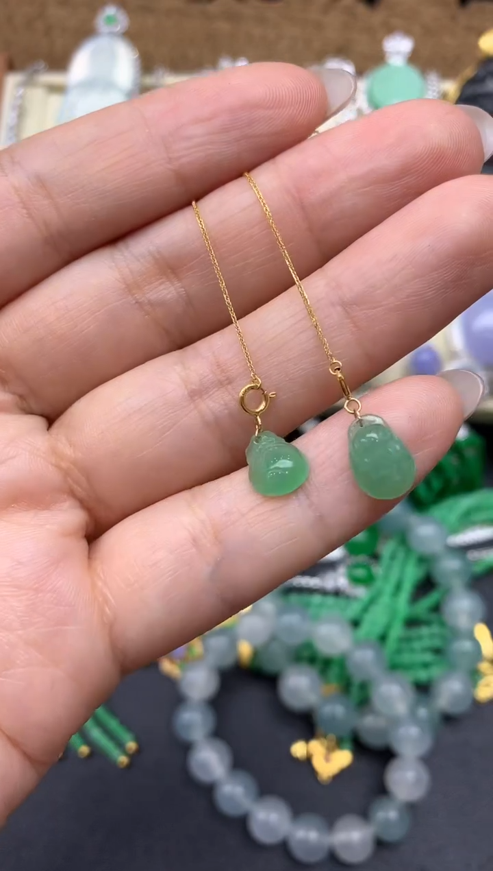 【闪购商品】翡翠耳饰18K金镶嵌44-中国好珍宝