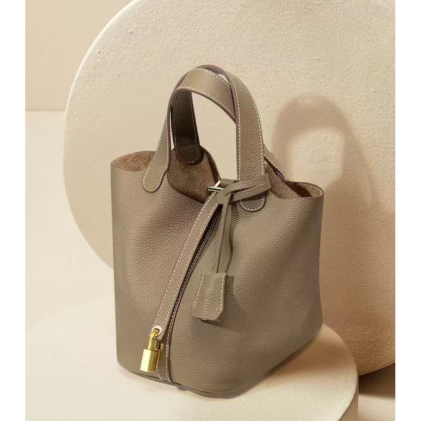 【杂款链接】水桶包百搭休闲小众荔枝纹手提包菜篮子包车真皮轻奢