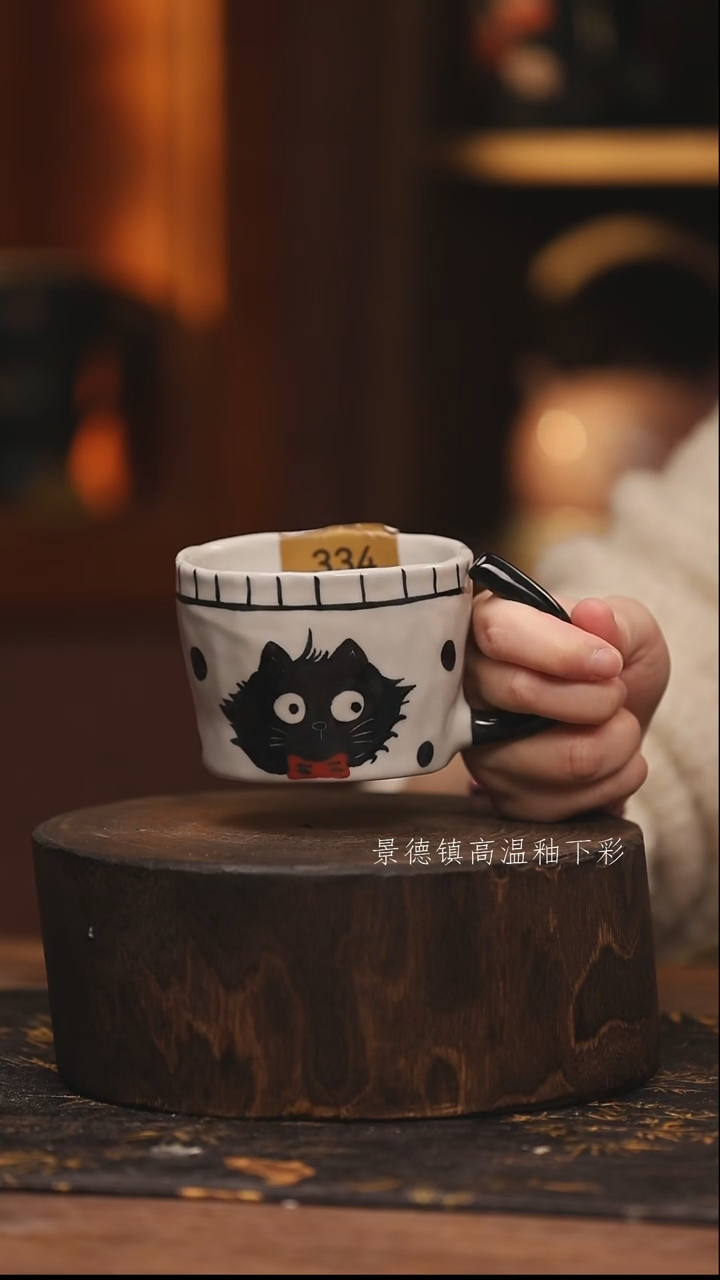 陶瓷景德镇高温釉下手绘陶瓷@L334@