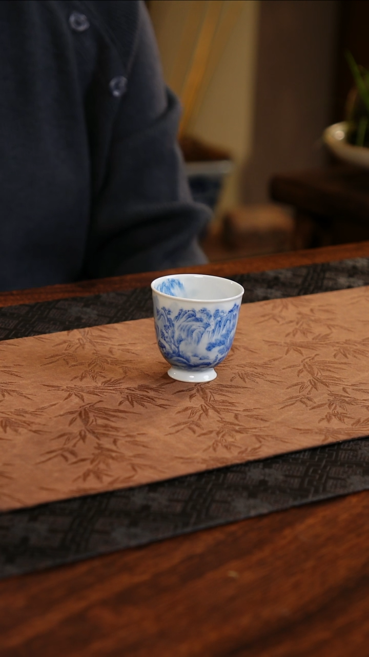 【闪购商品】杯子聚澜堂满工山水闻香杯大号