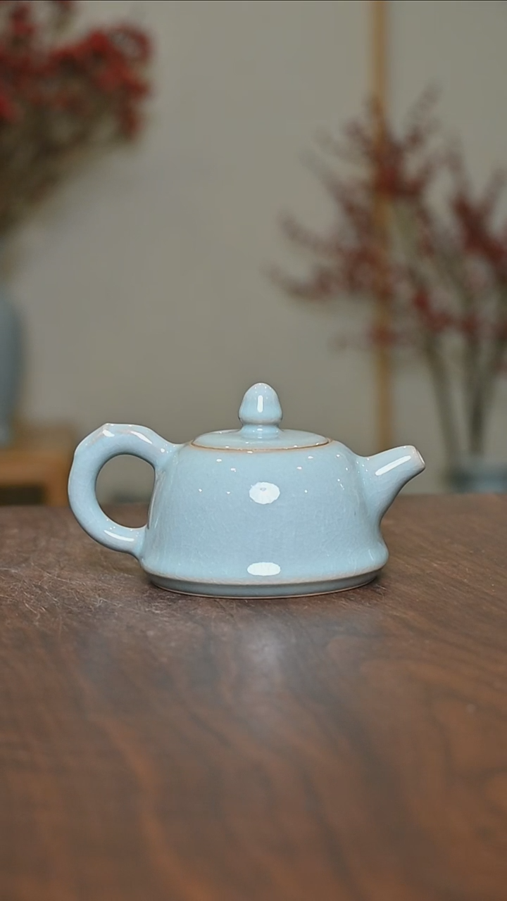【闪购商品】其他#微瑕天青釉朱家汝窑款小竹节壶150毫升