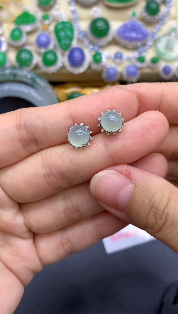 18K金镶嵌翡翠耳饰302-中国好珍宝