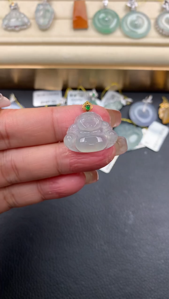 【闪购商品】翡翠颈饰18K金镶嵌D865        