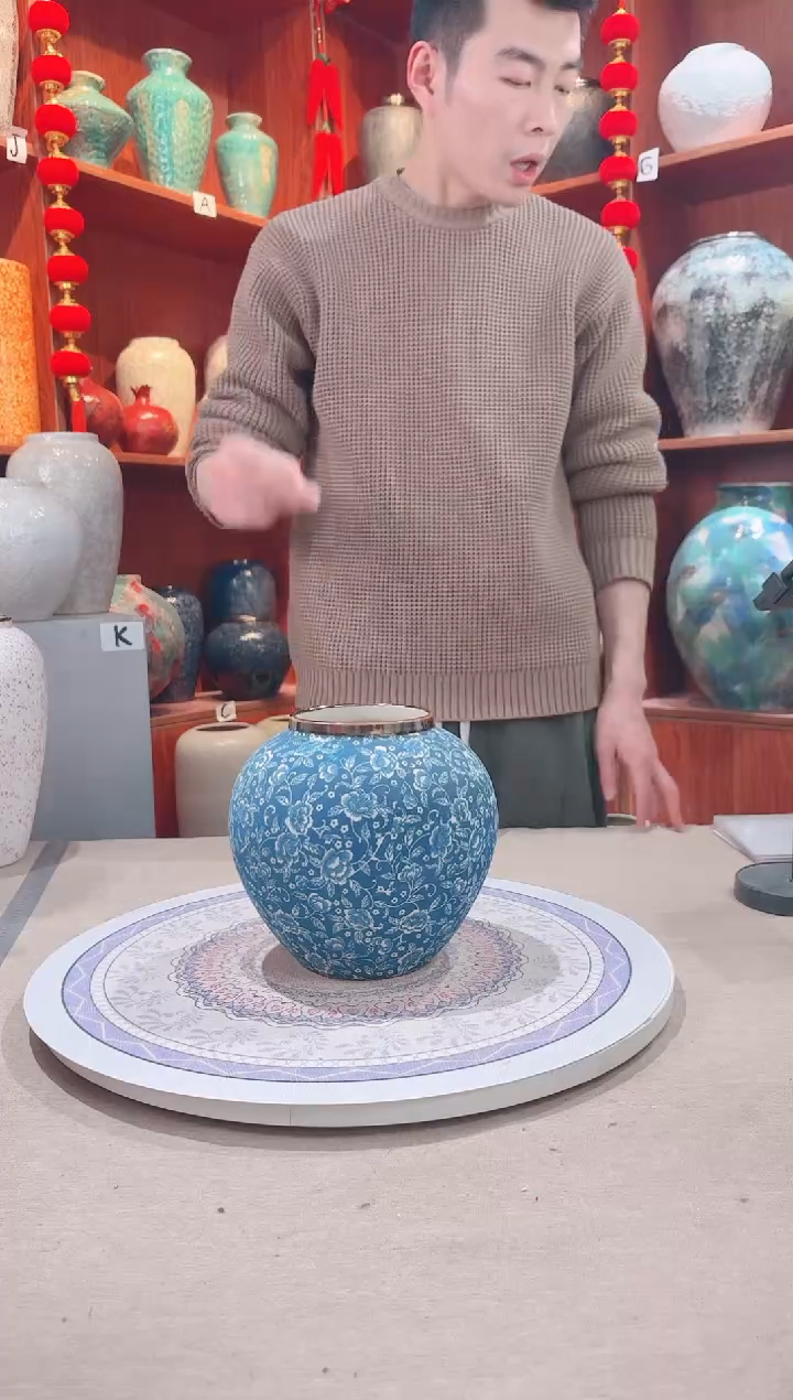 【闪购商品】瓶陶瓷花瓶 无花芙蓉青花小号