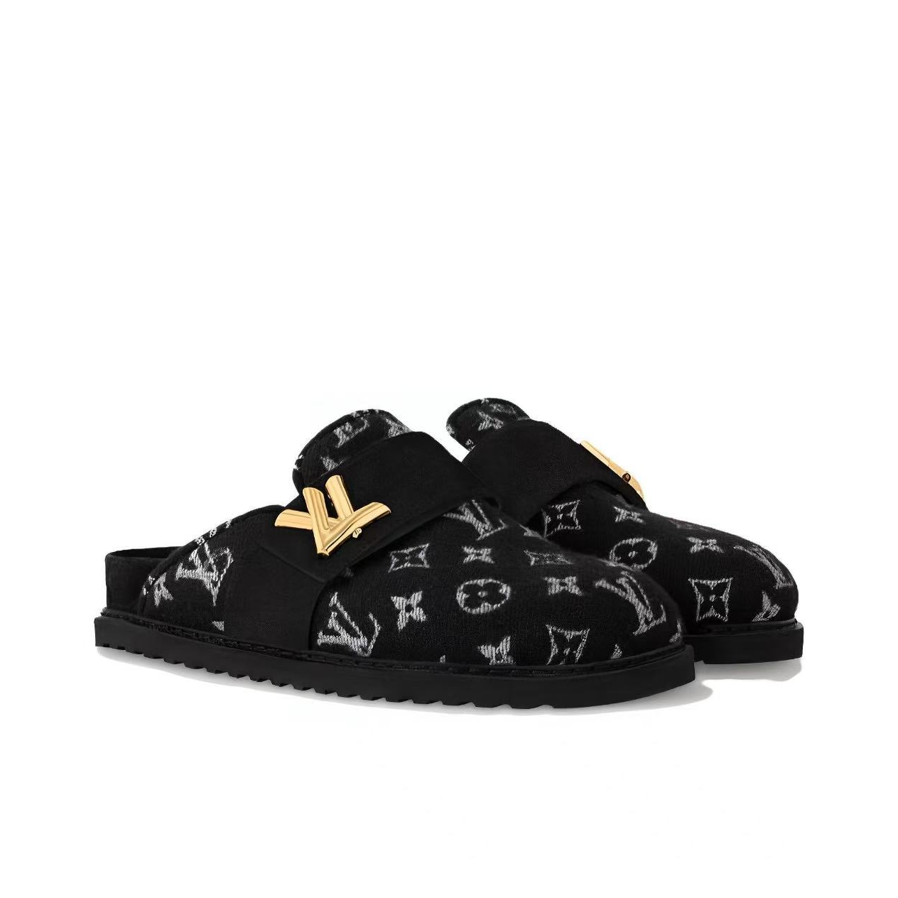 99新 LouisVuitton/路易威登  黑色 毛呢 拖鞋 37码 P205335781