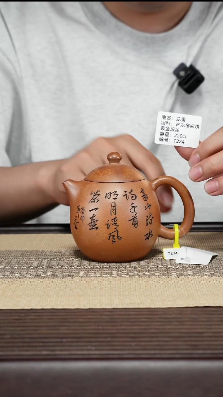 紫砂茶壶T234 古龙窑柴烧 龙蛋 220cc