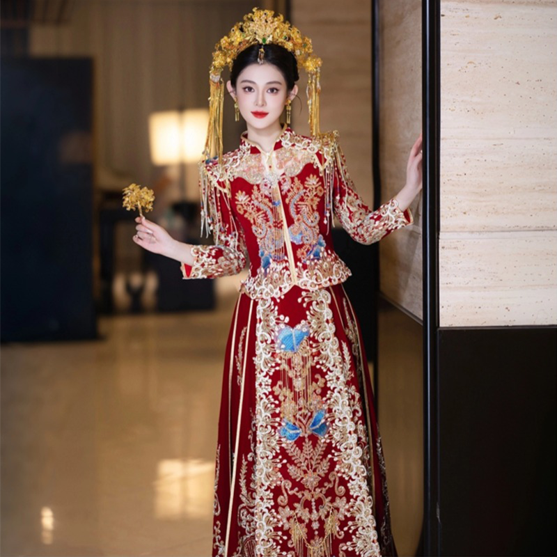 秀禾服婚服2025新款新娘中式嫁衣结婚礼服重工敬酒服出阁服1083