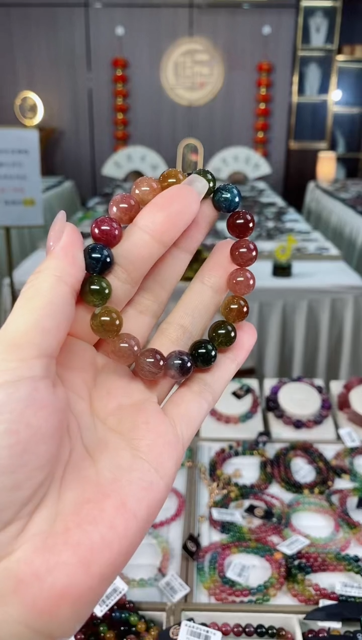 收藏级老矿碧玺单圈手串10mm+未镶嵌碧玺hon多样性发货一条