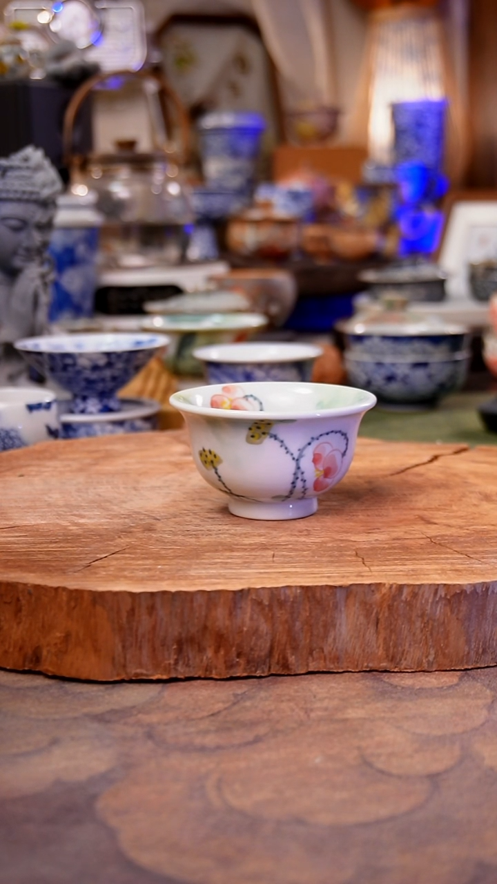 杯子瓷荷塘清趣手工手绘手工手绘