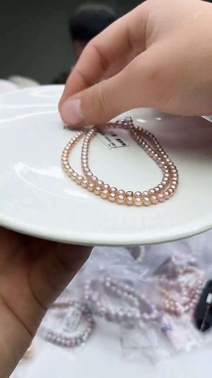 未镶嵌项链淡水珍珠中国红小米项链