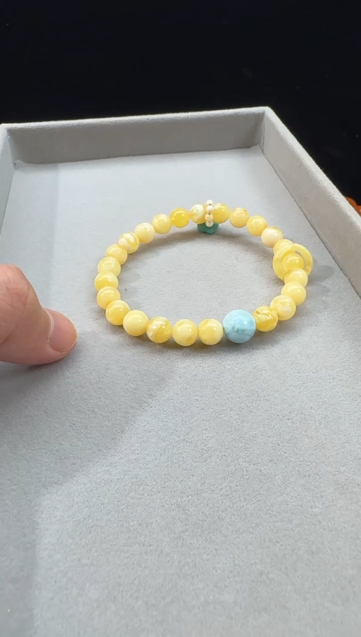 未镶嵌蜜蜡手链白花蜡