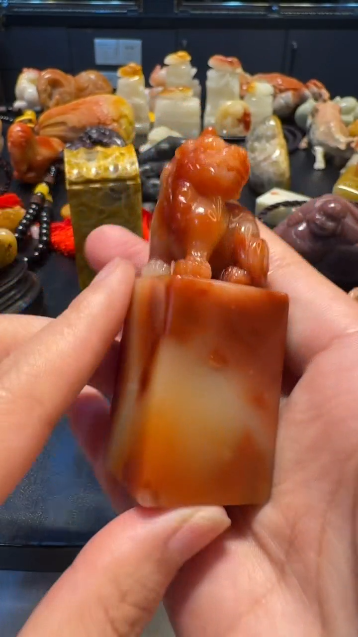 寿山石印石天***心古兽印章